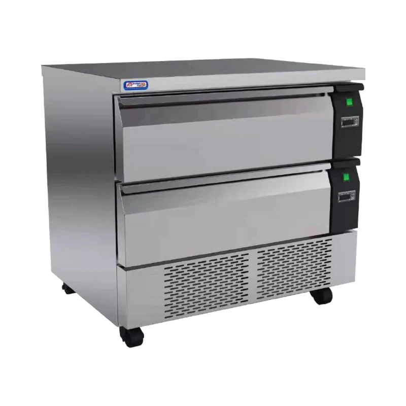 Meuble bloc réfrigéré 2 tiroirs double température 153 litres