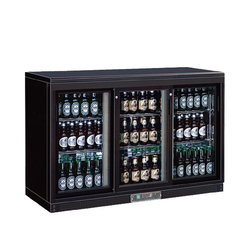 Arrière bar 3 portes vitrées battantes/coulissantes 303 litres