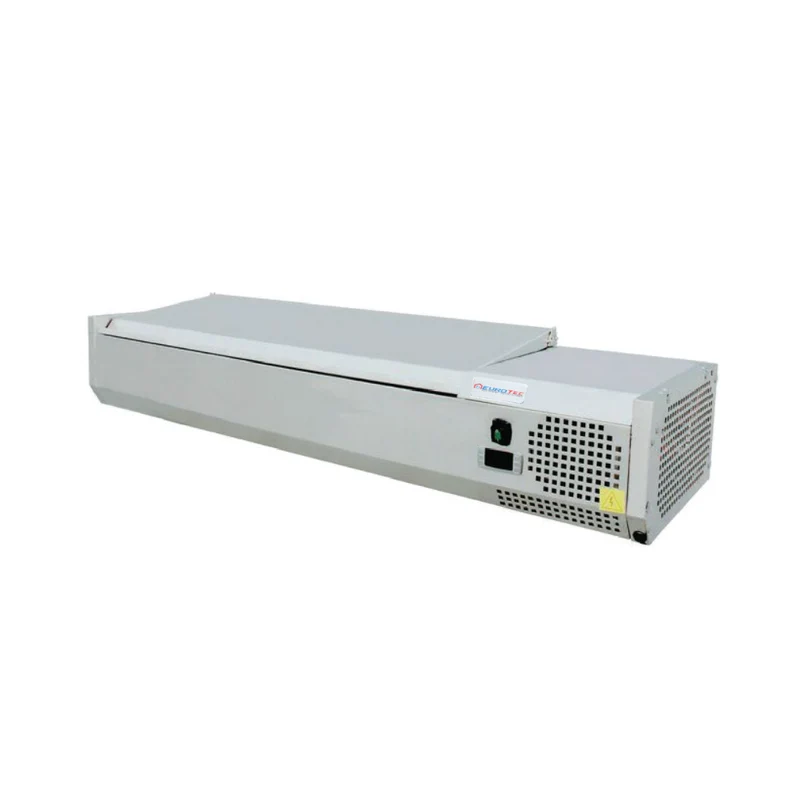Présentoir à ingrédients réfrigéré modulable 1200 à 2000 mm - Capot vitré ou inox