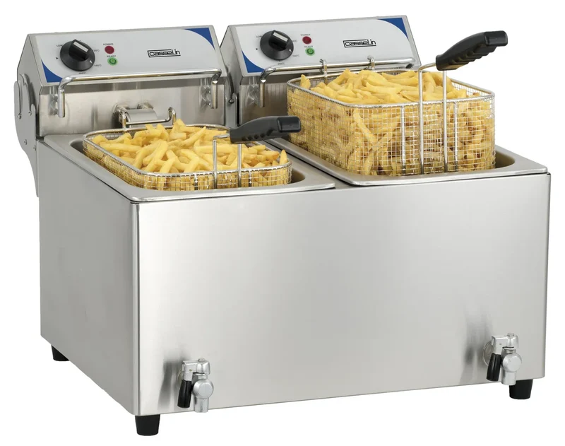 Friteuse Casselin 2 x 10L avec robinet de vidange (CFEV102B)