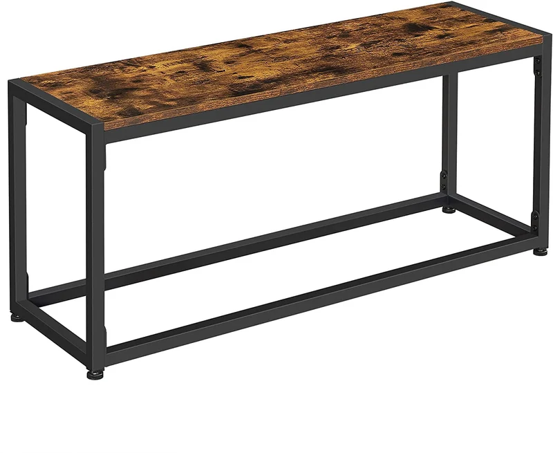 VASAGLE Dining Bench, Kitchen Table Bench, Rustic Brown and Black