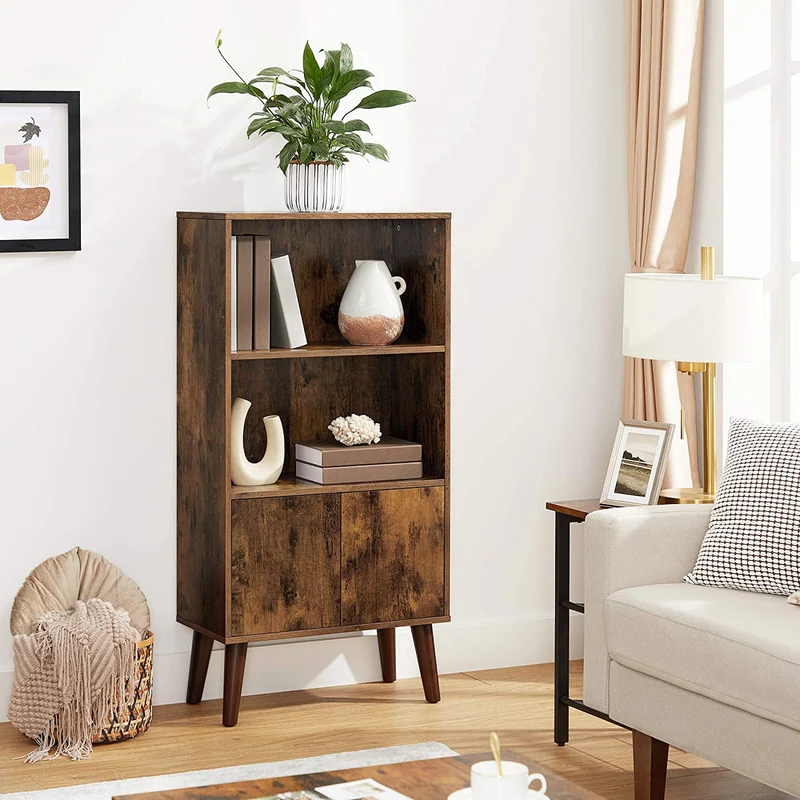 Vasagle Bookshelf, 2-Tier Storage Organizer, Storage Cabinet, Brown