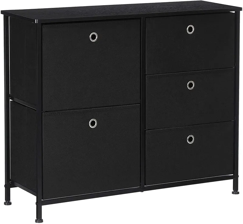 Songmics Storage Dresser, 5 Drawers, Storage Organizer, Black
