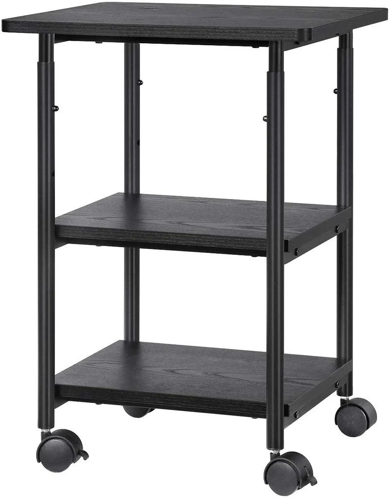 VASAGLE 3-Tier Machine Cart with Wheels and Adjustable Table Top