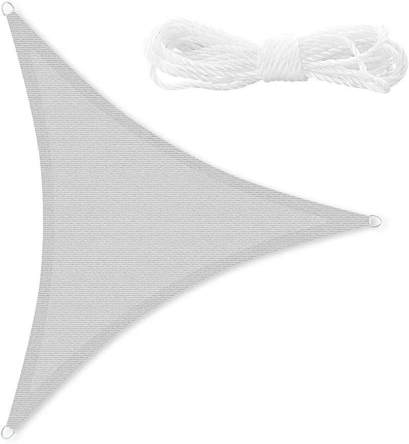 SONGMICS Sun Shade Sail, 16 ft x 16 ft x 16 ft Triangle Sun Shade, UV Block Sail Canopy Awning