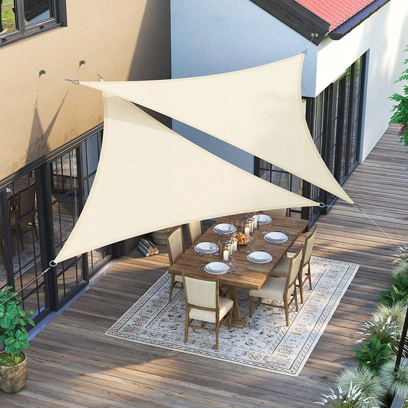 SONGMICS Sun Shade Sail, UV Block Sail Canopy Awning, for Patio, Backyard, Garden, Deck, Beige