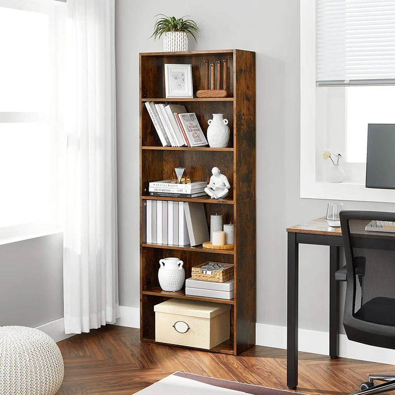 VASAGLE 23.6 Bookcase, Adjustable Shelves, Brown