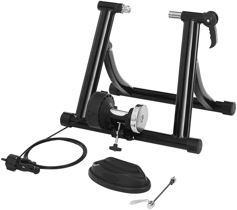 SONGMICS Indoor Bike Trainer Stand, Reduces Noise, Curvy Stable Frame Black