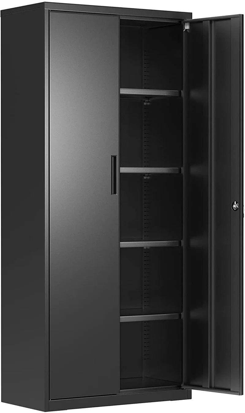 SONGMICS Garage Cabinet, Metal Storage Cabinet with Doors and Shelves