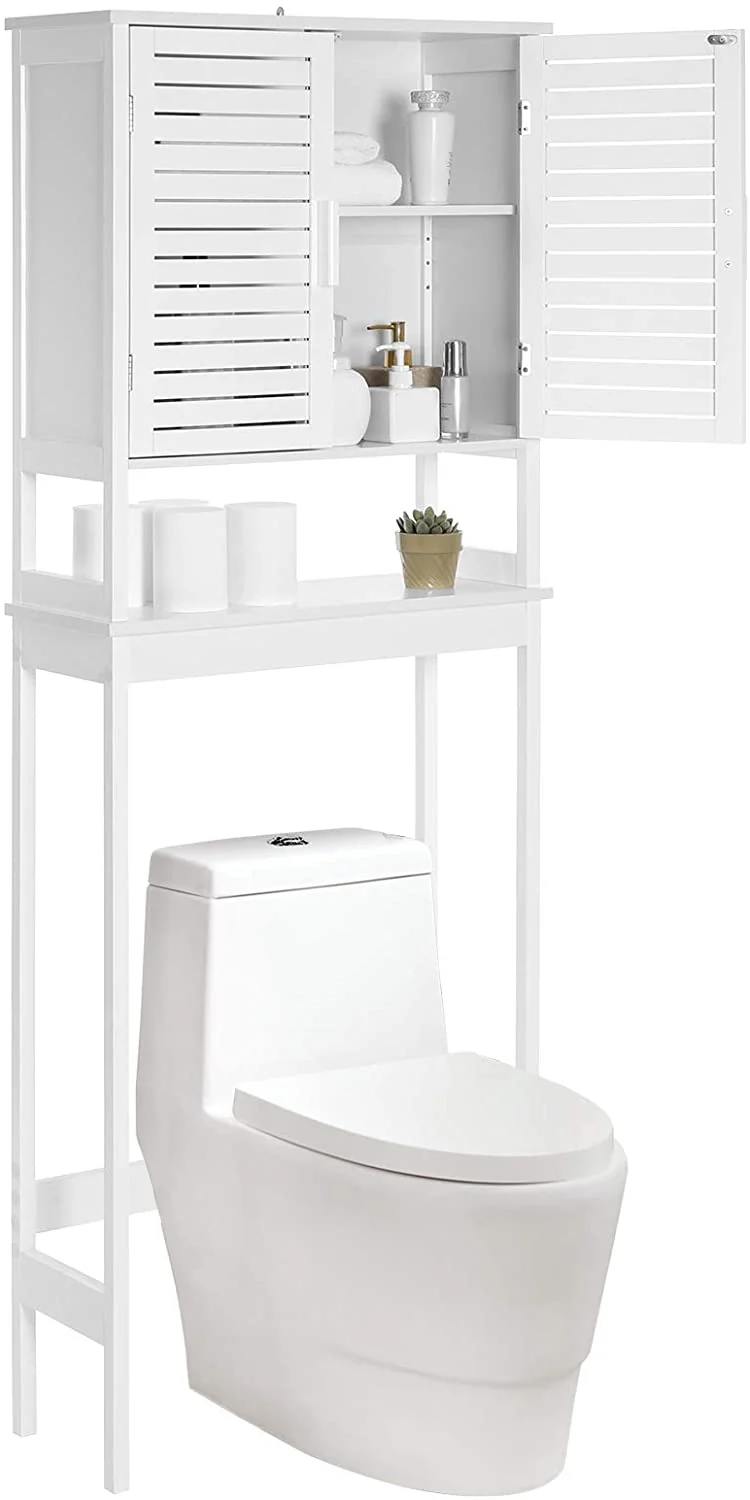 SONGMICS Over-The-Toilet Storage, Bathroom Cabinet with Inside Shelf, White