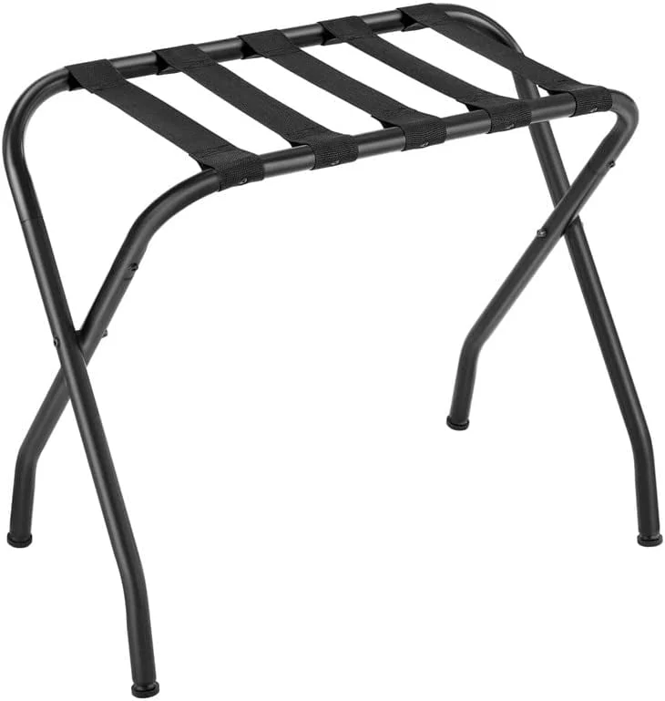 SONGMICS Folding Luggage Rack for Guest Room Suitcase Stand for Bedroom Black