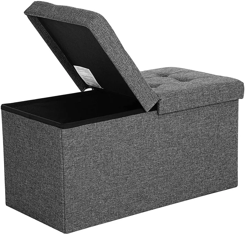 SONGMICS 29.9 Folding Storage Ottoman Bench Ottoman With Storage Storage Chest