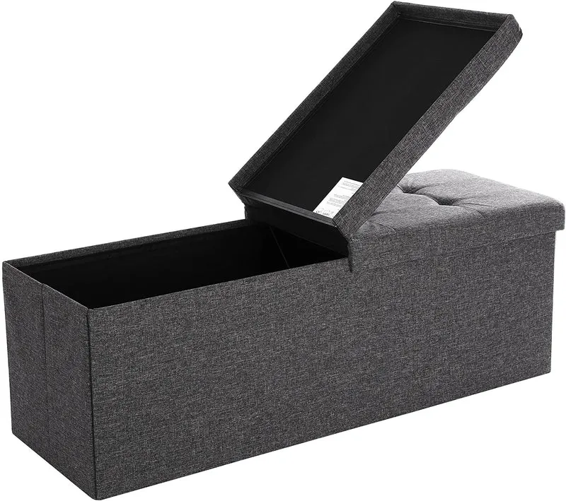 SONGMICS 43.3 Folding Storage Ottoman Bench Ottoman With Storage Storage Chest