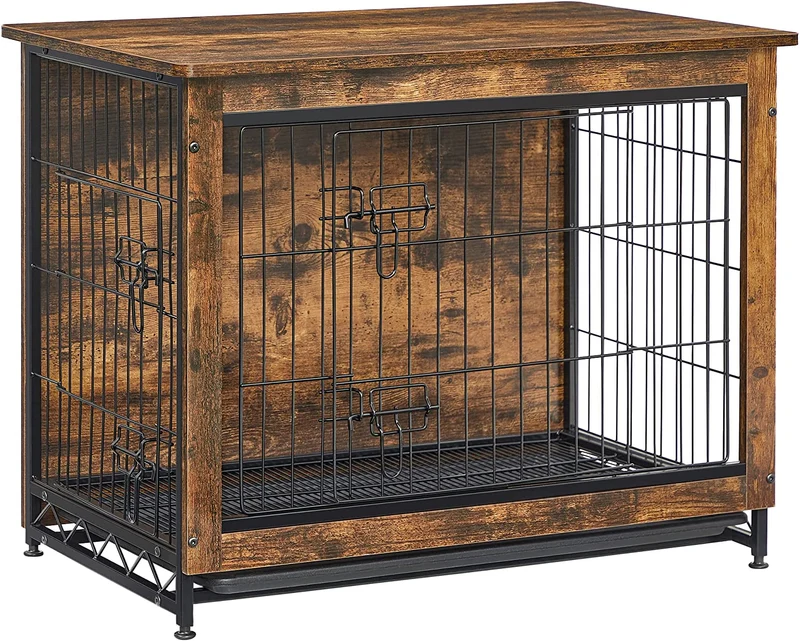 FEANDREA Wooden Dog Crate, Indoor Pet Crate End Table