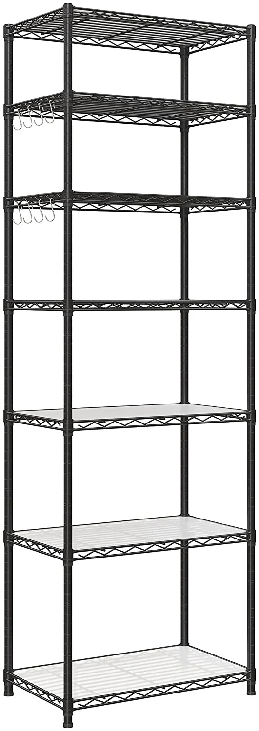SONGMICS 7-Tier Storage Shelves, Metal Shelves,for Living Room, Garage, Black