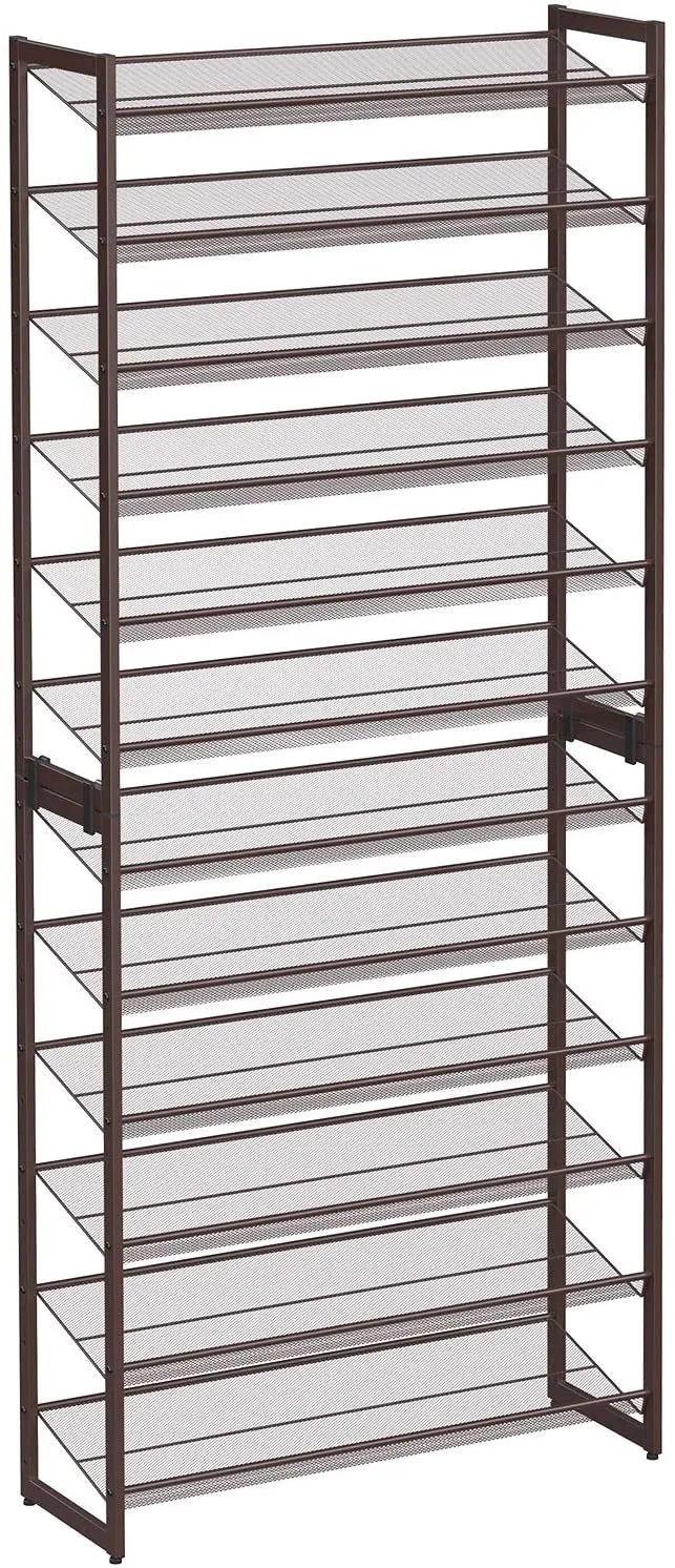 SONGMICS 12-Tier Shoe Rack, Adjustable Flat or Angled Shelves, Bronze