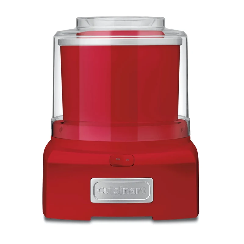 Automatic Frozen Yogurt Ice Cream & Sorbet Maker Red: 1.5 Qt, 25 Min Cycle, 50W