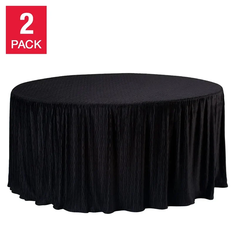 60" Round Table Cloth, 2-pack - Black