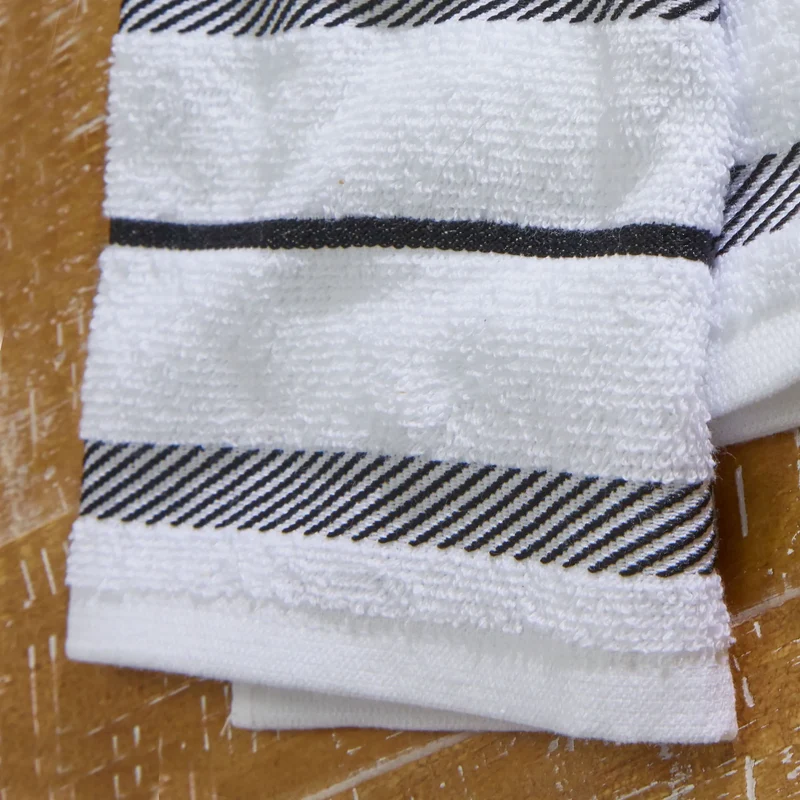 Kitchen Towels 4-Pack Set - Matte Black/White