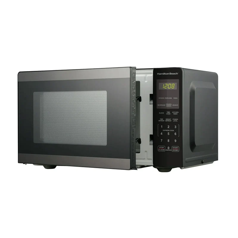 Hamilton Beach 0.9 Cu Ft Countertop Microwave Oven - 900 Watts Black Stainless Steel