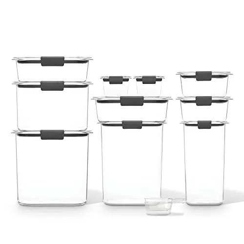 10-Piece Plastic Food Storage Container Set - Clear