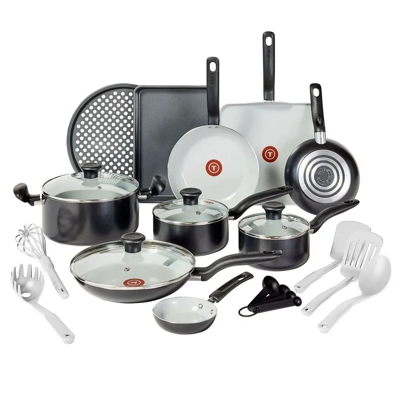 Simply Cook 20pc Ceramic Nonstick Cookware Set- Black