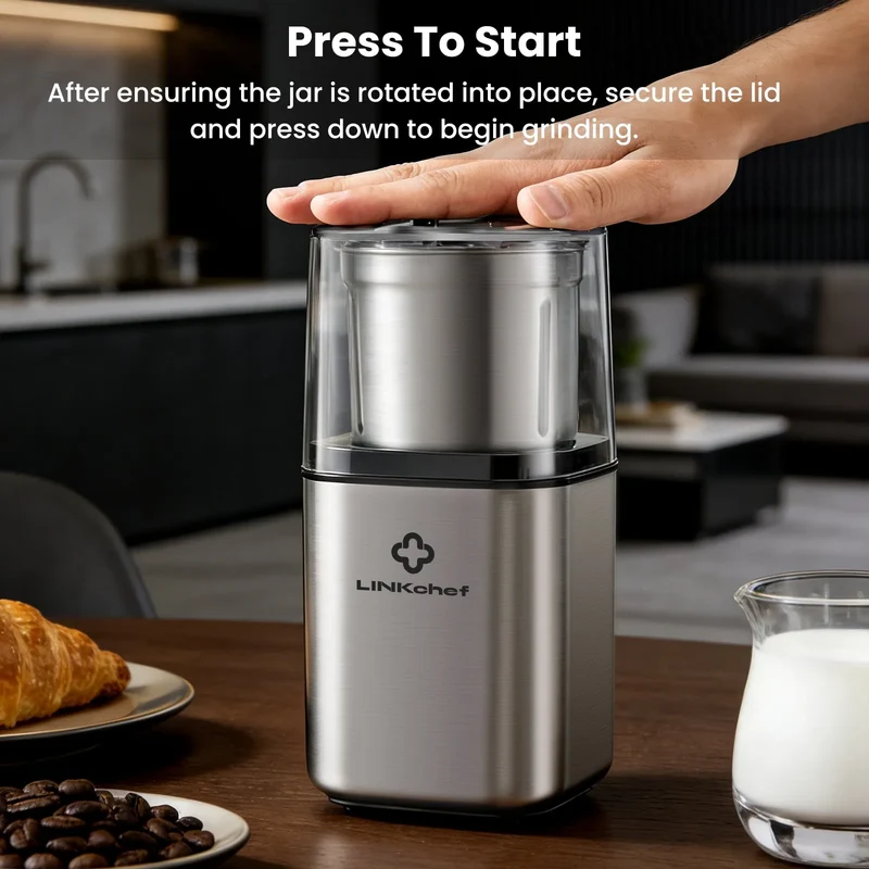 Coffee Grinder and Spice Grinder - Silver
