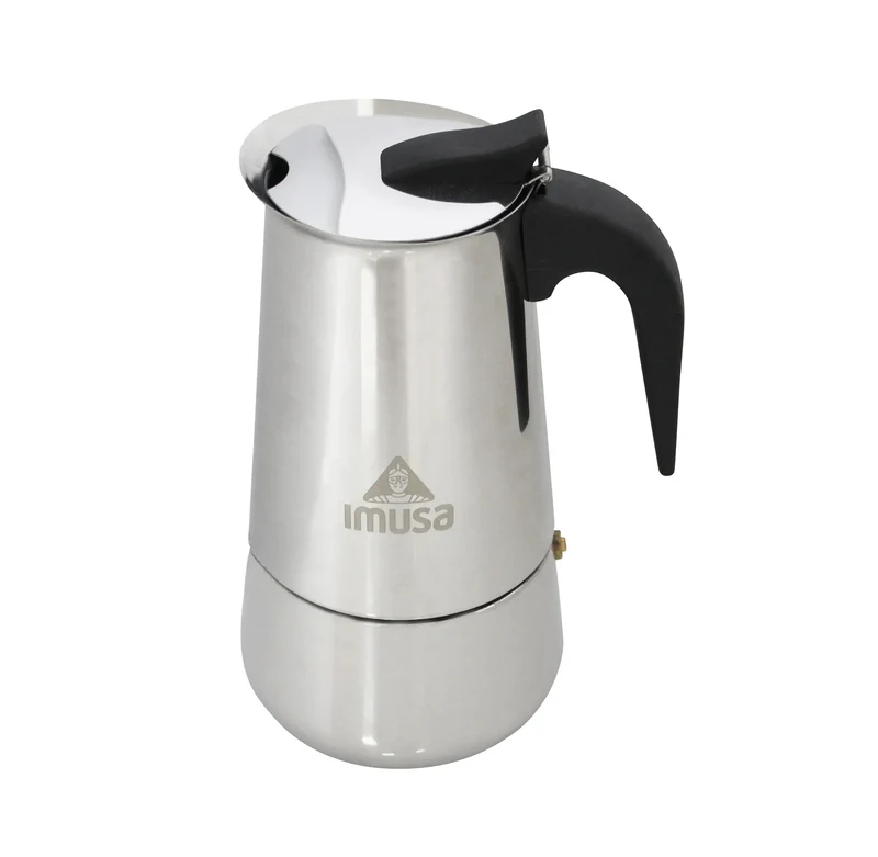 6 Cup Stainless Steel Stovetop Coffeemaker: Polished Silver Espresso Maker, Greca Coffee, Manual, Hand Wash