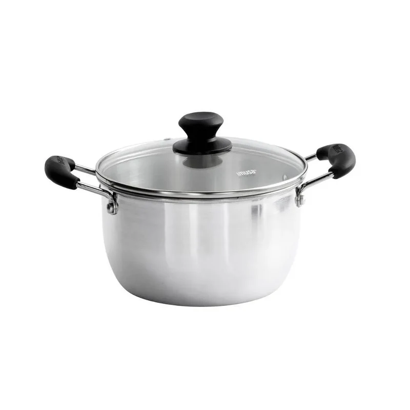 8qt Aluminum Pot with Glass Lid and Bakelite Handles