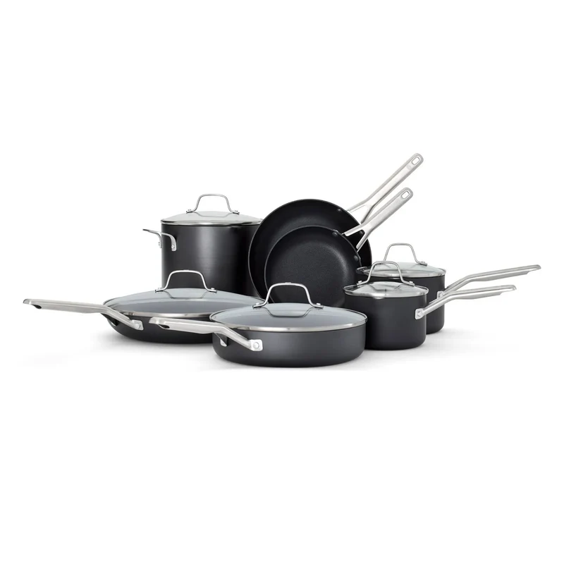 12pc Hard Anodized Aluminum Nonstick Cookware Set