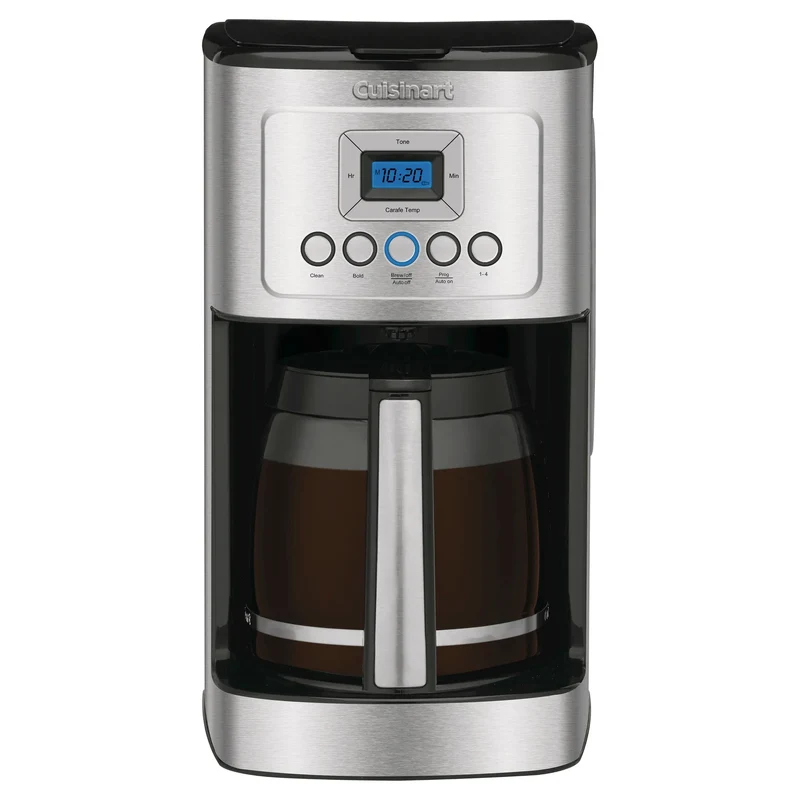 DCC-3200 14-Cup Glass Carafe with Stainless Steel Handle Programmable Coffeemaker - Silver