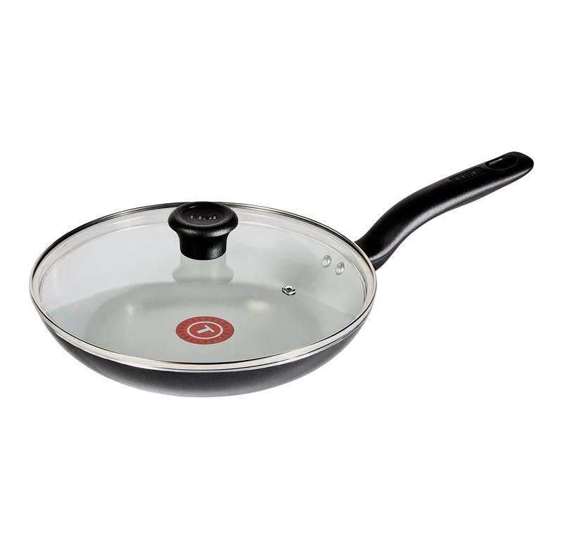Simply Cook 10.5" Ceramic Nonstick Fry Pan with Lid - Black