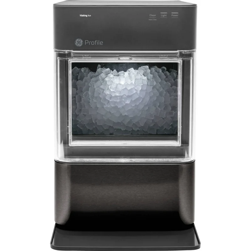 GE Profile 24lb Opal 2.0 Nugget Countertop Ice Maker Black: Stainless Steel, 38lb Daily Production, 3lb Storage, 1440W
