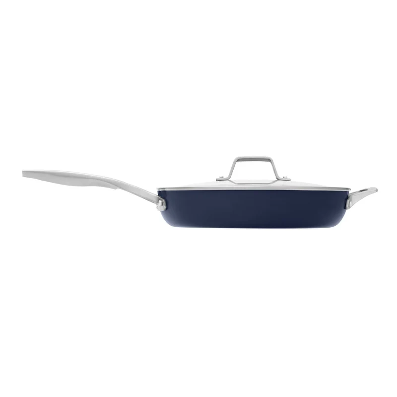 12" Premier Ceramic Frying Pan with Cover - Midnight