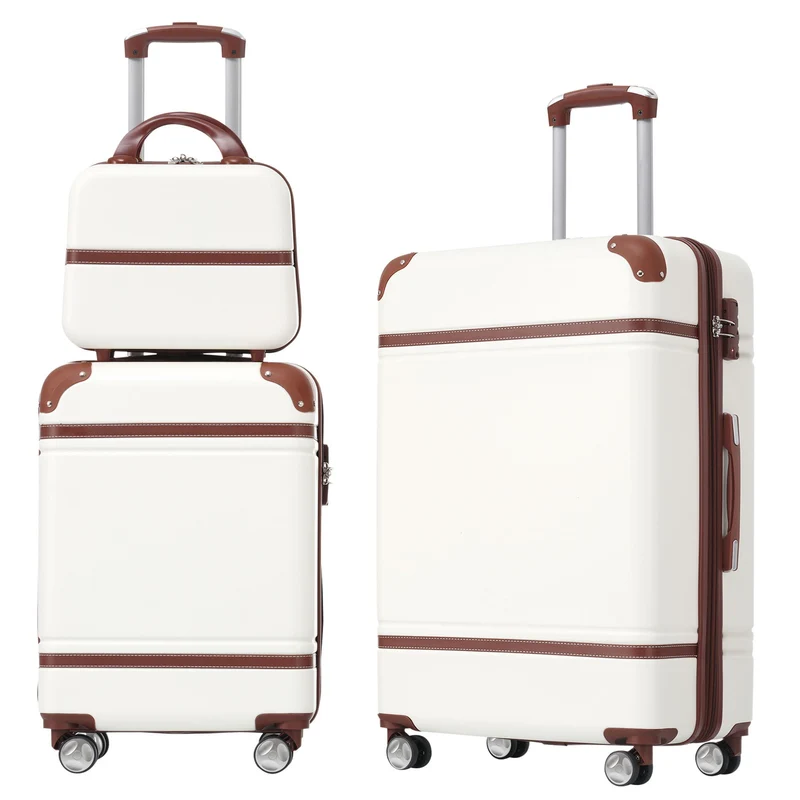 Hardshell Luggage Sets 3 Pieces 20" / 24" Luggages and Cosmetic Case Spinner Suitcase With Tsa Lock Lightweight