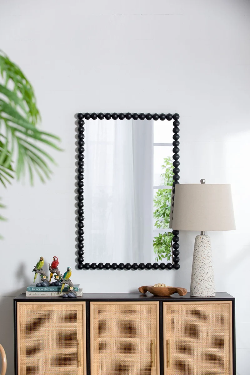 Rectangle Mirror, Wall Mirror for Living Room Bedroom Entryway - Black