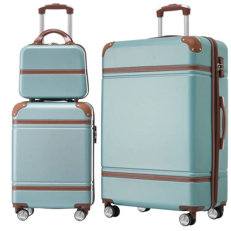 Hardshell Luggage Sets 3 Pieces 20" / 28" Luggages and Cosmetic Case Spinner Suitcase With Tsa Lock Lightweight
