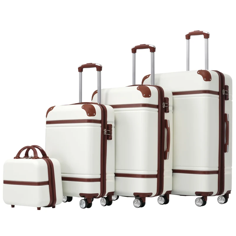 Hardshell Luggage Sets 4 Pieces 20" / 24" / 28" Luggages and Cosmetic Case Spinner Suitcase With Tsa Lock Lightweight