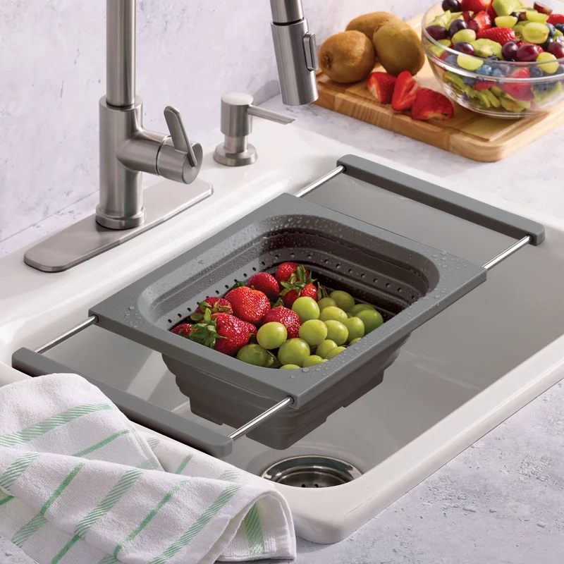 Collapsible Kitchen Colander - Gray