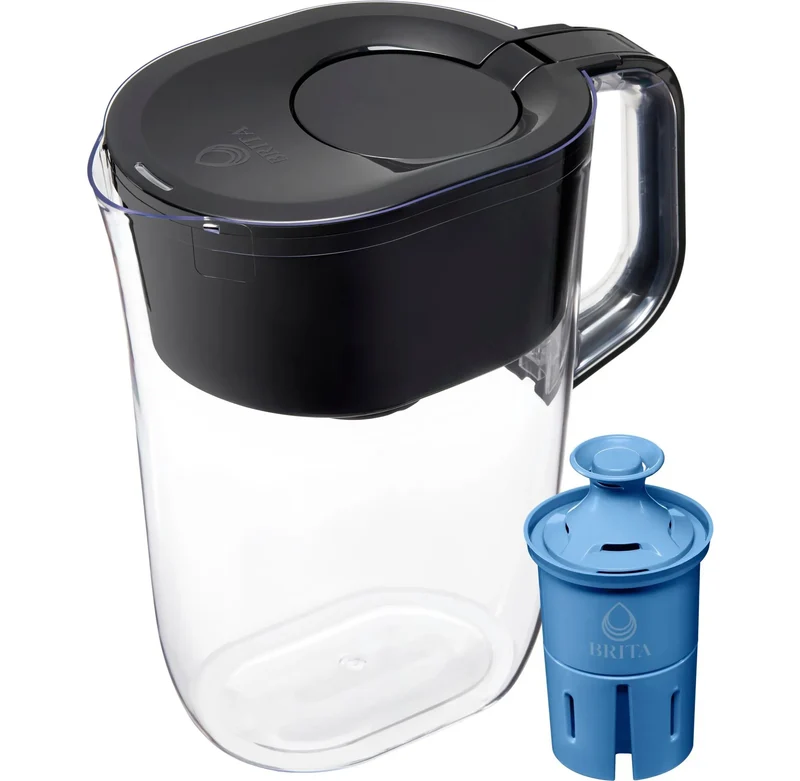 Water Filter 10-Cup Tahoe Water Pitcher Dispenser with Elite Water Filter - Black