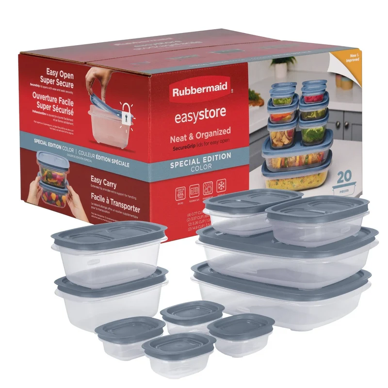 Large Rectangle Food Storage Container Set - Lakeside Blue