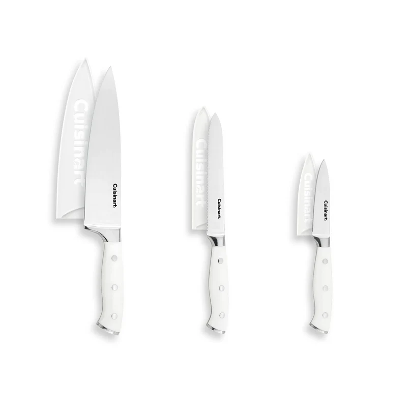 Classic White Triple Rivet 6pc Chef Set with Blade Guards