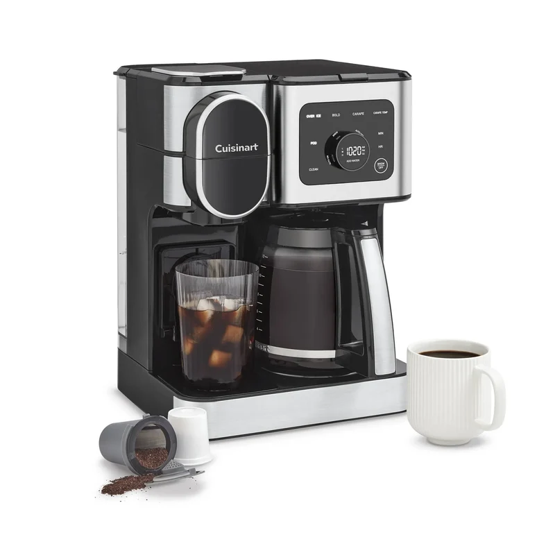 Coffee Center 2-in-1 12 Cup Carafe + Single Serve Coffee Maker Stainless Steel