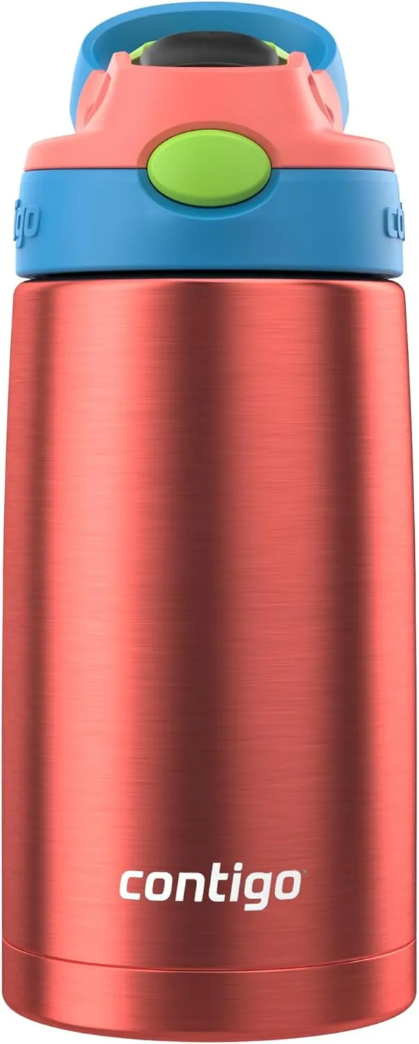 Kids Insulated Water Bottle - Coral/Blue Poppy