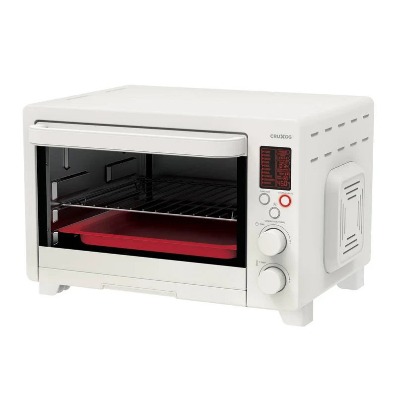 6 Slice Digital 10-in-1 Toaster Oven with Air Fry - Snow: White Convection Countertop, Dishwasher-Safe Parts