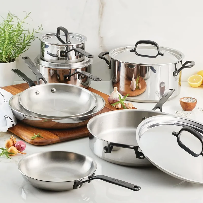 11-piece 5-ply Clad Stainless Steel Cookware Set