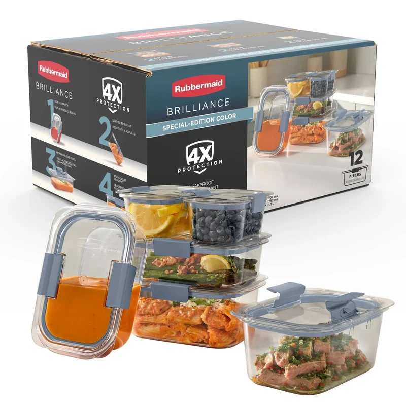 Brilliance 12pc Food Storage Container Set Blue