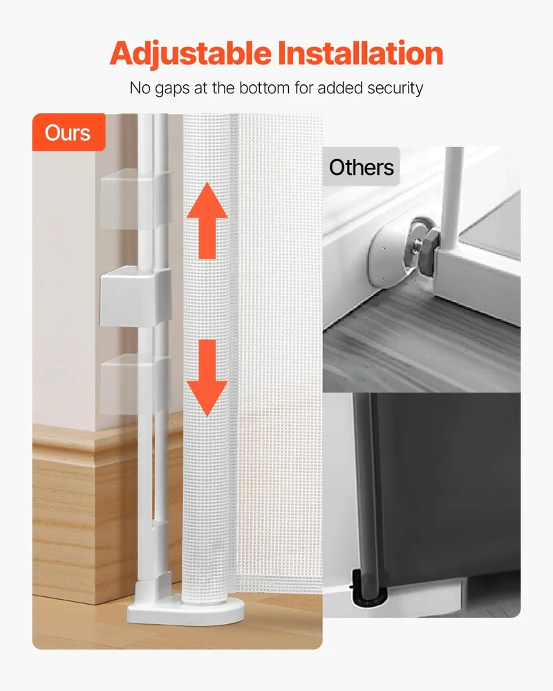 Retractable Baby Gate - White