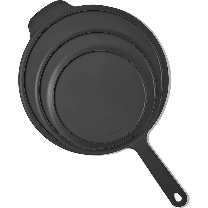 Frying Pan Silicone Universal Lid - 9 in 1 Design Fits Multiple Pans - Oven Safe 400F - Graphite