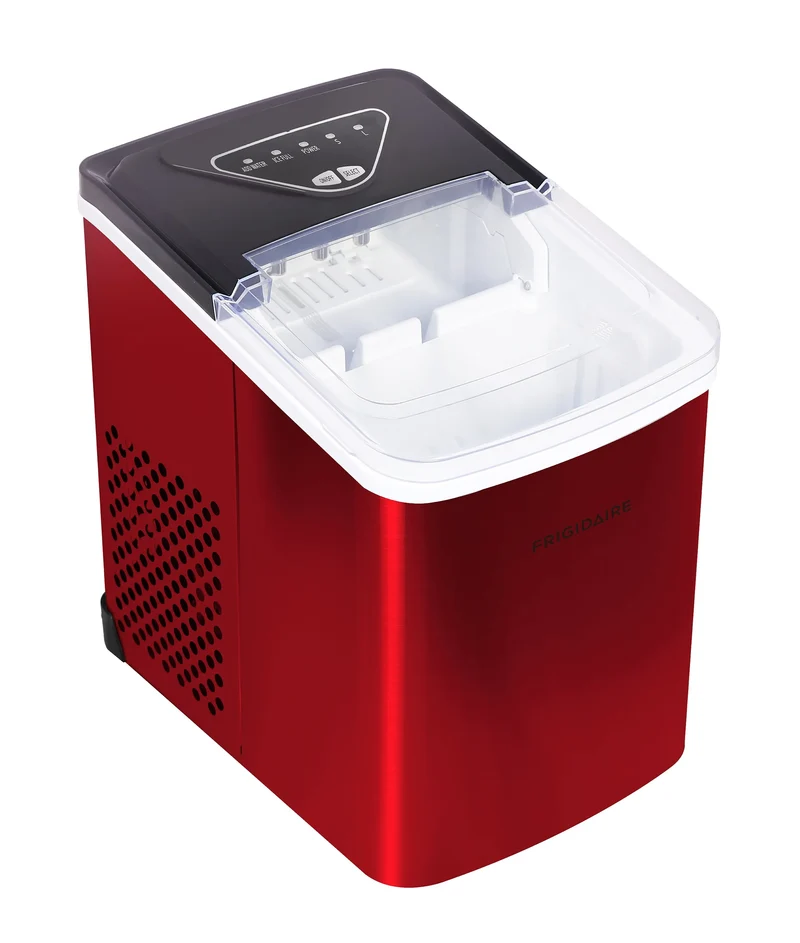 Frigidaire 26 Lbs. Countertop Ice Maker - Bullet Shaped Ice, Red Stainless Steel